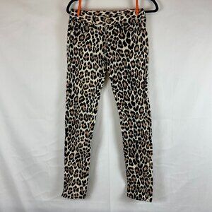 Kate Spade Broome Street Denim Pants 25 Cream Black Tan Animal Print Skinny